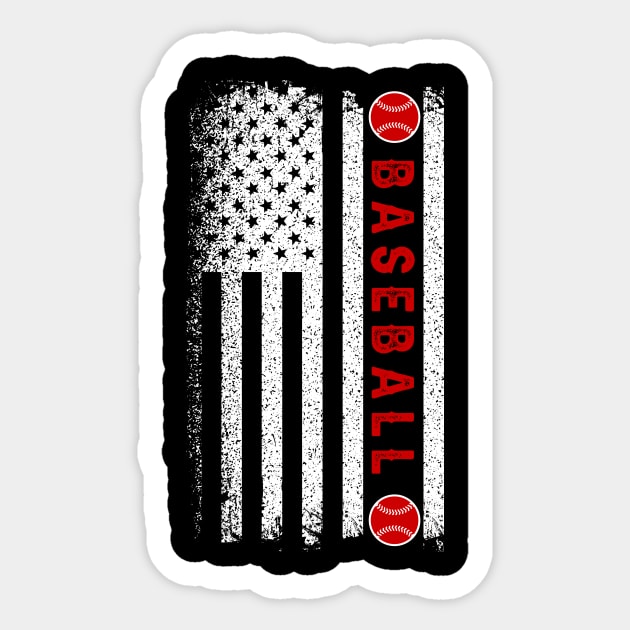 Baseball American Flag Sticker by Monosshop